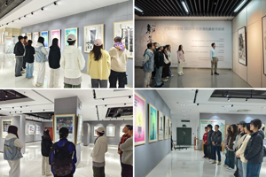公司党委组织师生参观广西高校廉洁教育主题作品展